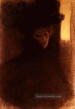 Gustave Klimt Werke - Dame mit Cape 1897 Symbolik Gustav Klimt